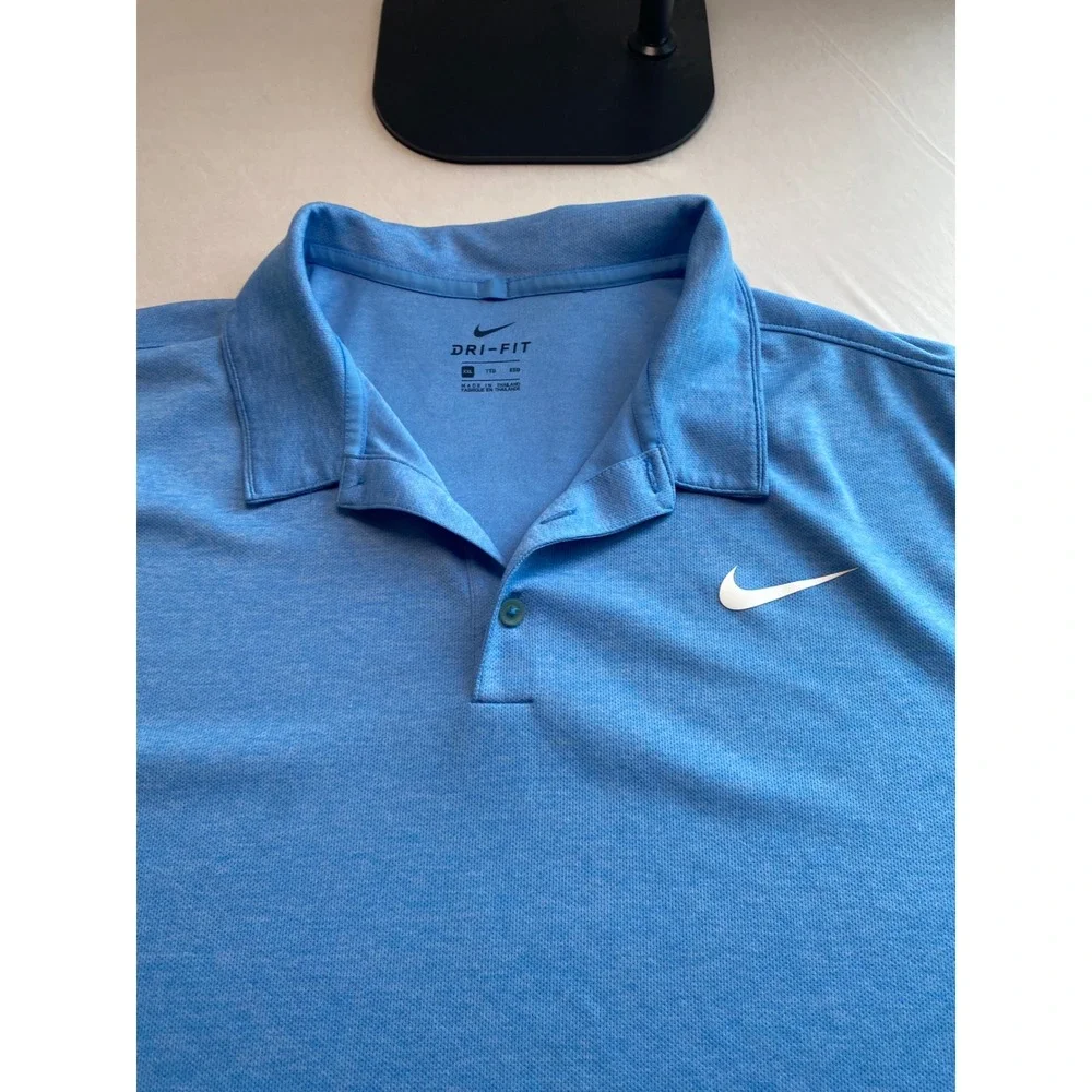 Nike Dri-FIT Mens Blue Heather Short Sleeve Golf Polo Shirt AO9704-412 XXL